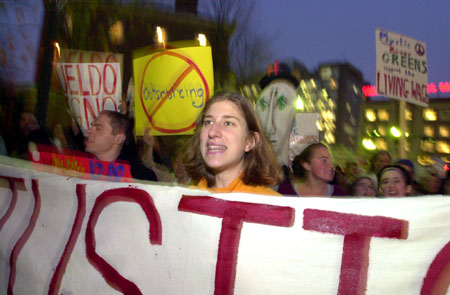 Miranda Worthen at rally