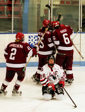 Crimson players and Tracy