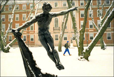 Statue in Winthrop House courtyard