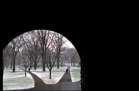 Sever hall in winter