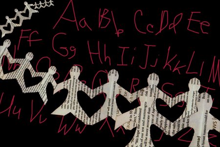 Illustration of newspaper figures