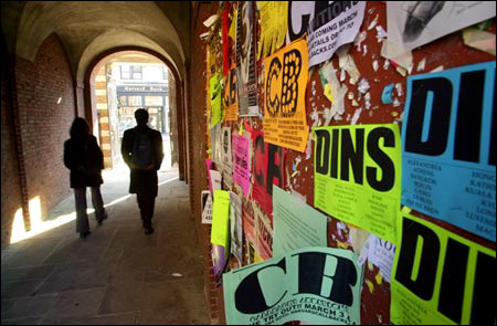 Tunnel plastered with flyers