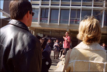 Students in front of Science Center