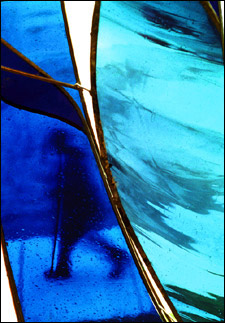 View through a stained glass window