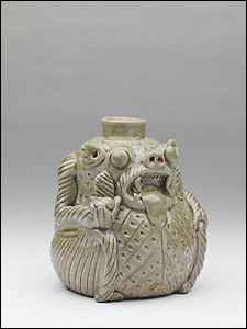 Bottle in form of seated