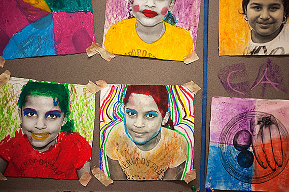 On display in the halls at the McKay School, a colorful Andy Warhol-style tableau depicts the emotions of “The Little Prince” as seen by students who read the novella.