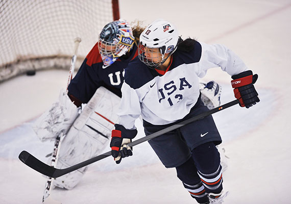 Julie Chu (right) is prepping for her fourth Olympics and at 31 years old is considered one of the team leaders.