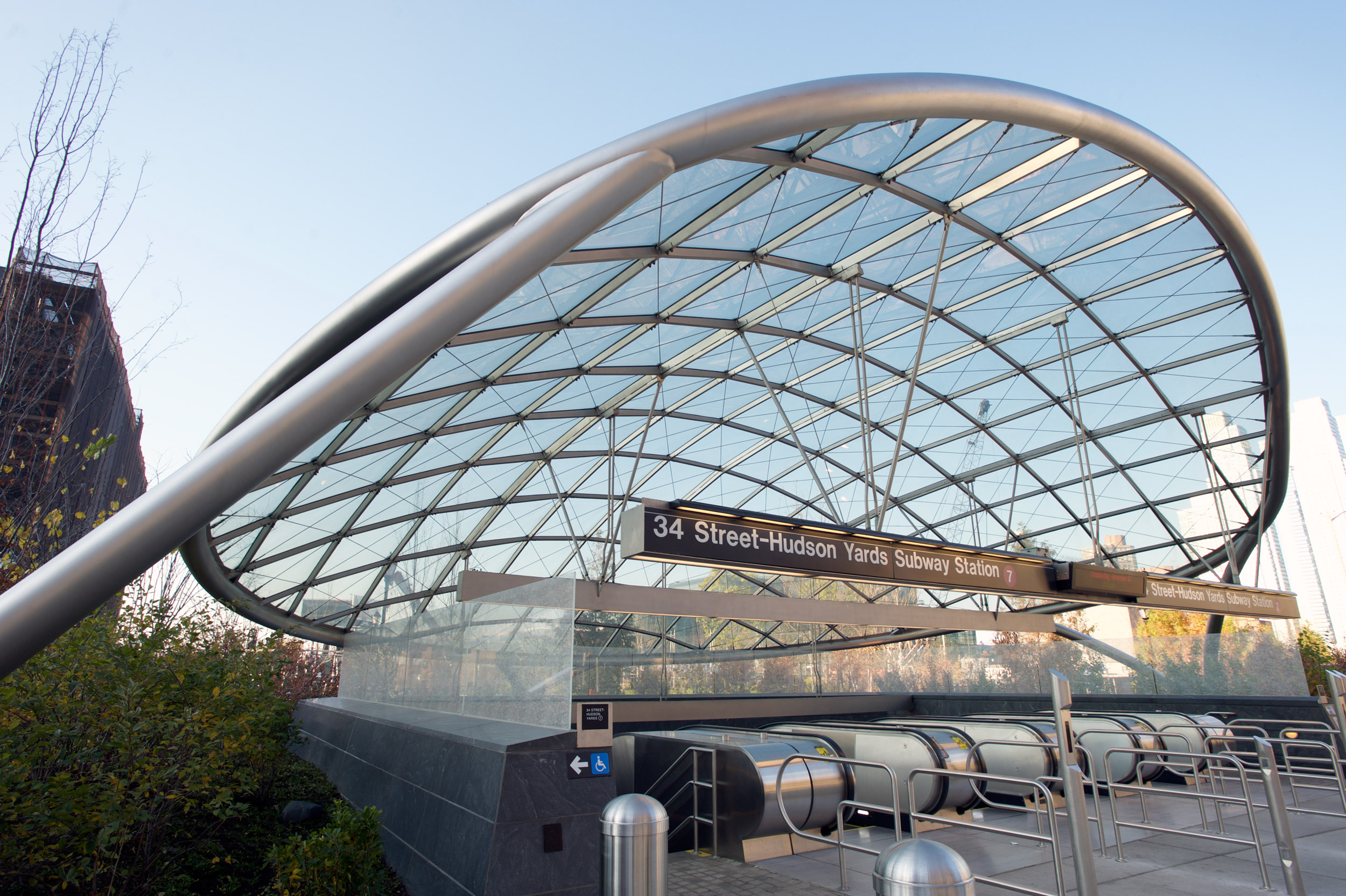 Hudson Park subway canopy.