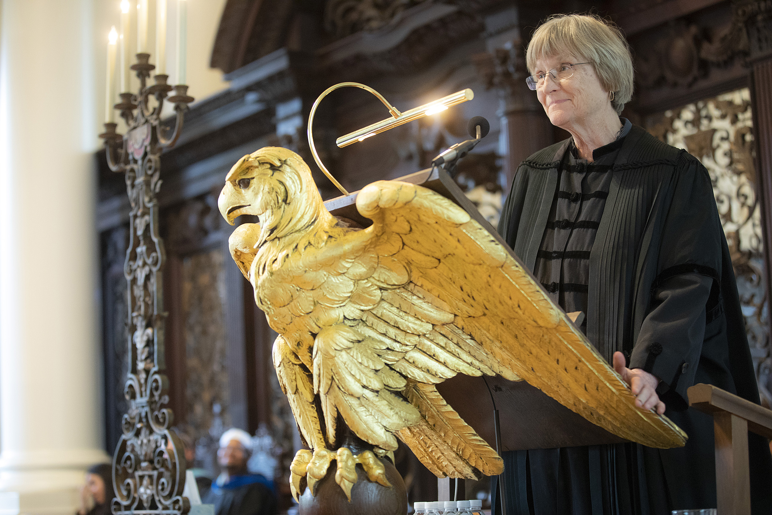 Drew Faust in Memorial Church.