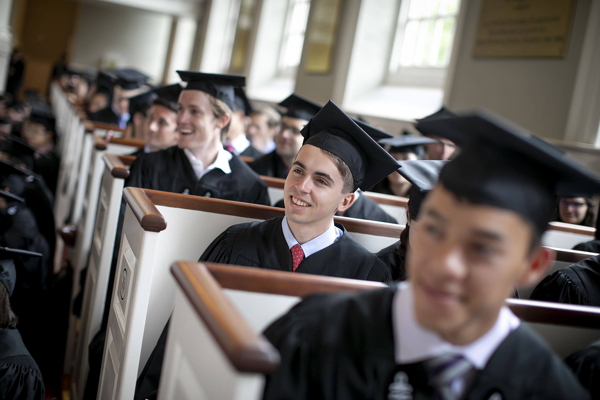 Rows of students at baccalaureate service.