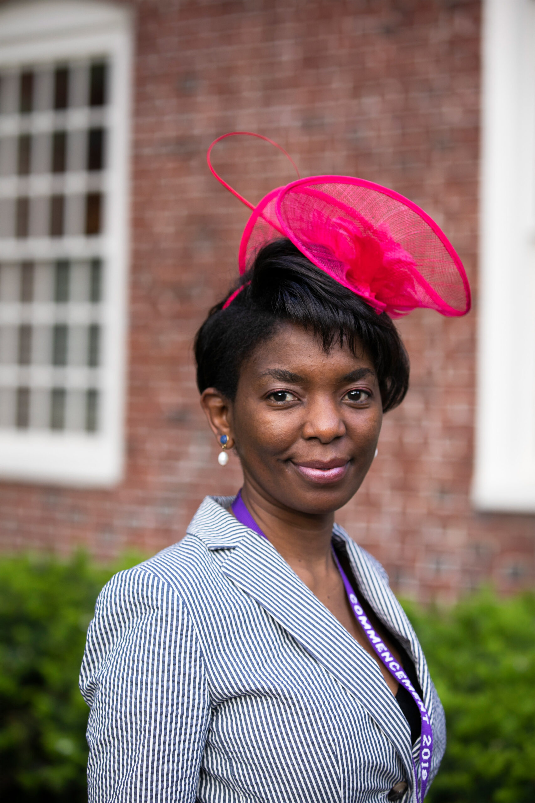 Theresa Lungu shows off her elaborate hat.