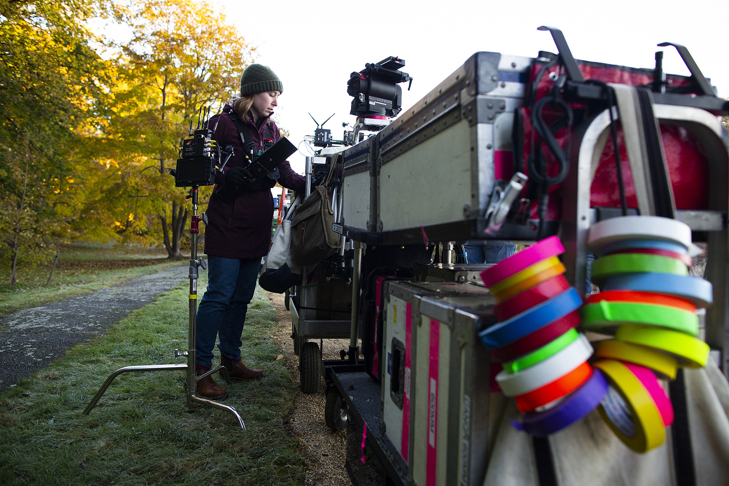 Talia Krohmal works on the set of 'Little Women.'