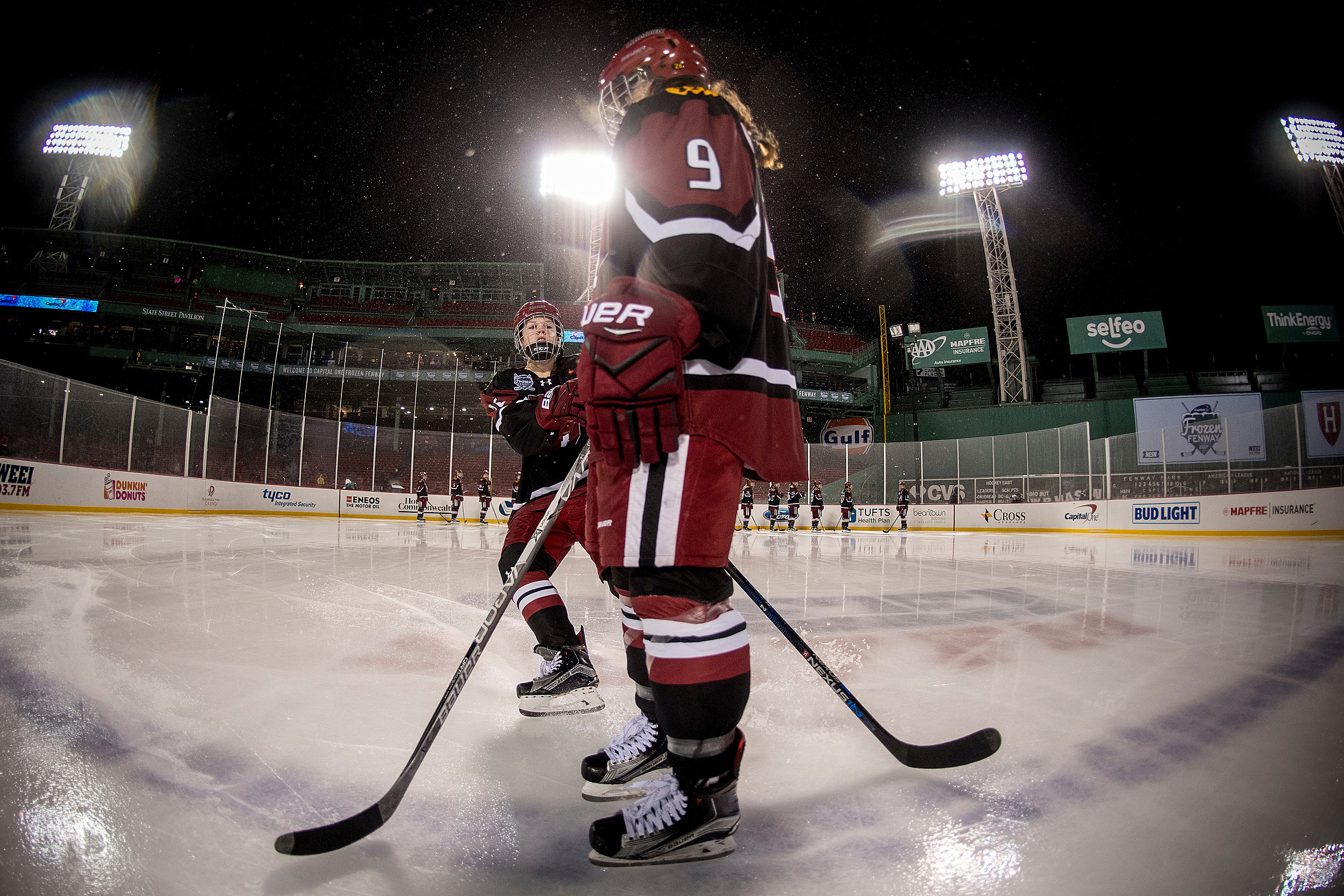 Harvard women's hockey at Fenway.