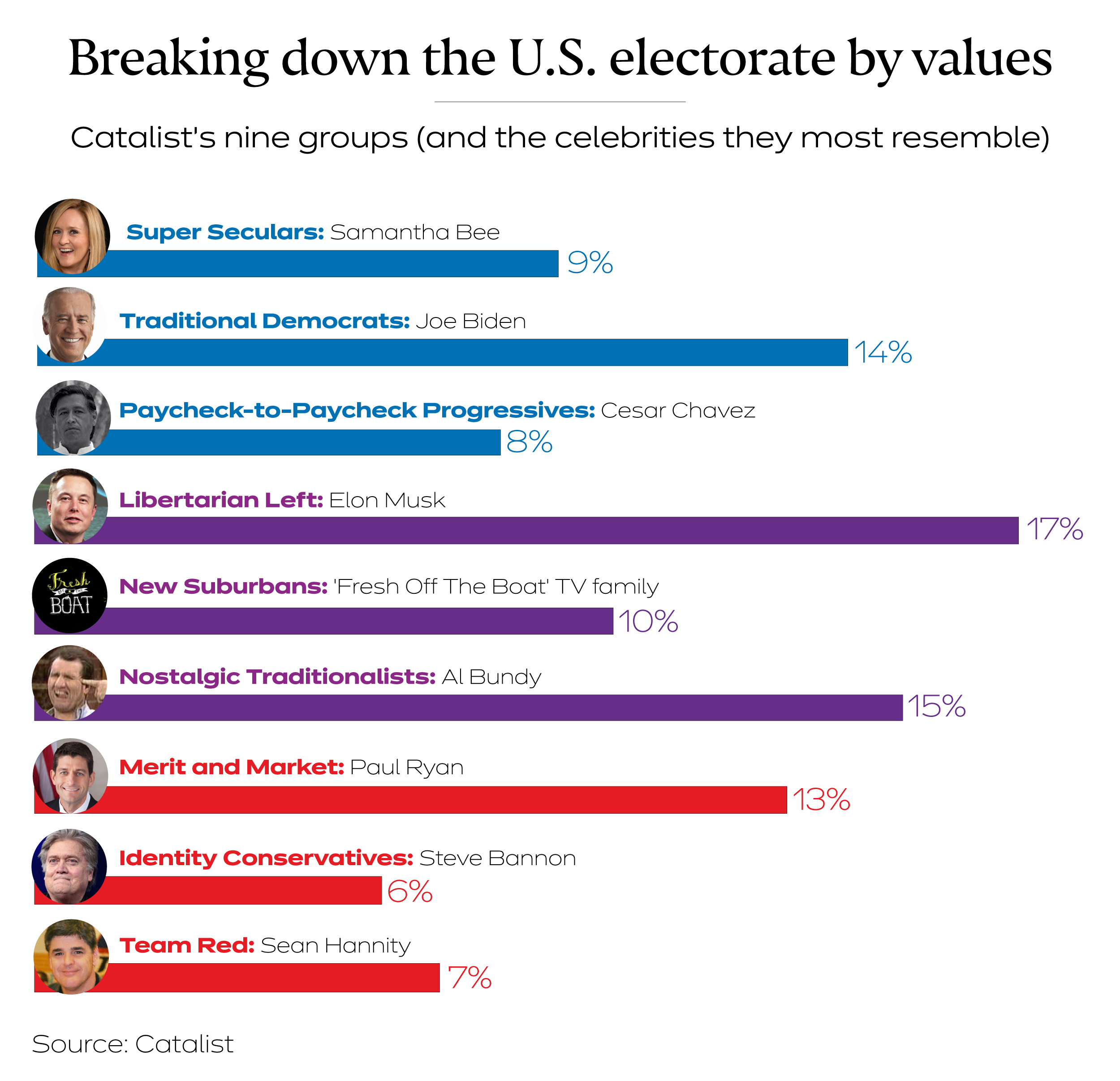 Catalist's nine voter groups.