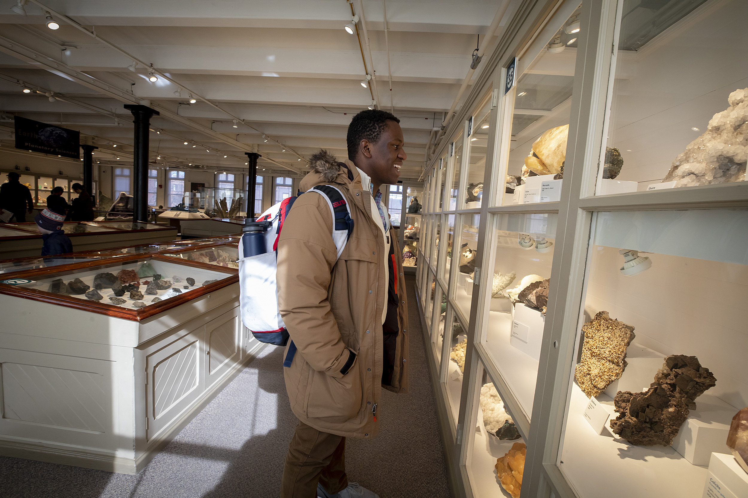 Victor Agbafe at the Harvard Museum of Natural History.