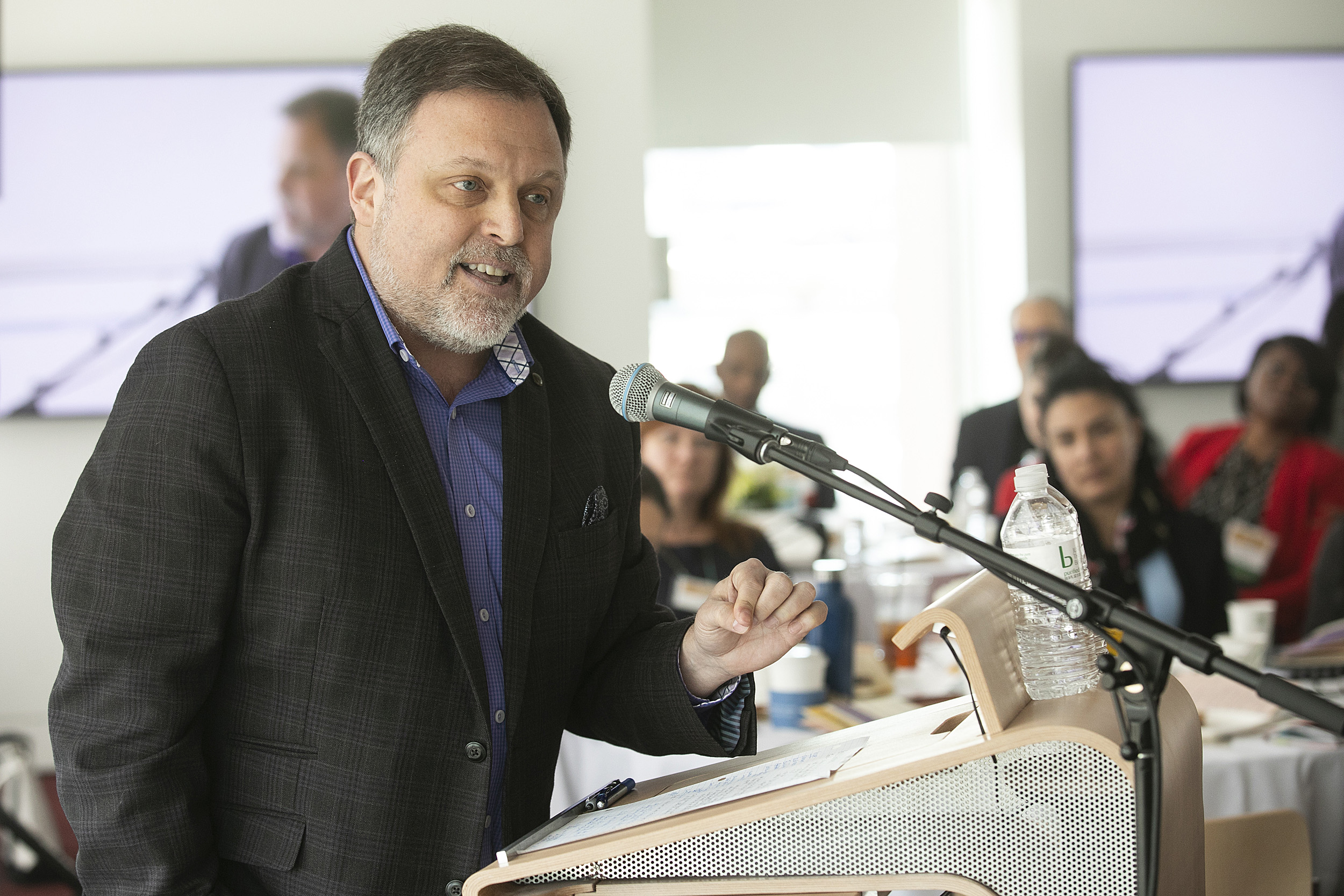 Keynote speaker Tim Wise at the symposium on diversity.