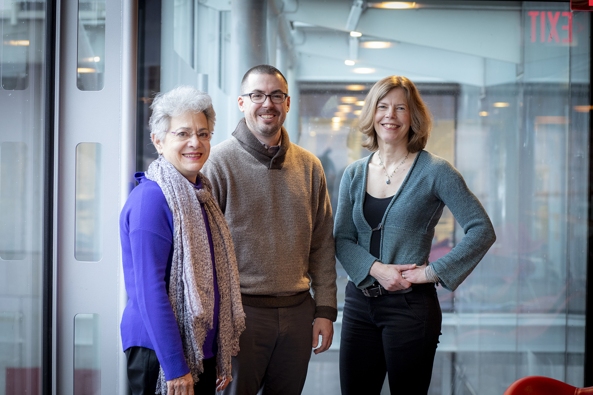 Barbara Grosz (from left), Jeff Behrend, and Allison Simmons