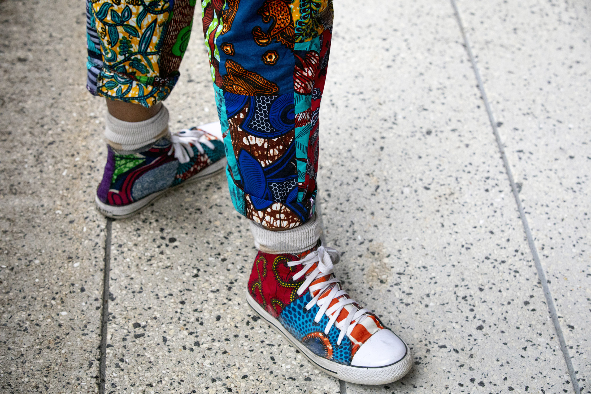 Colorful shoes worn by Harvard Jazz Band guest.