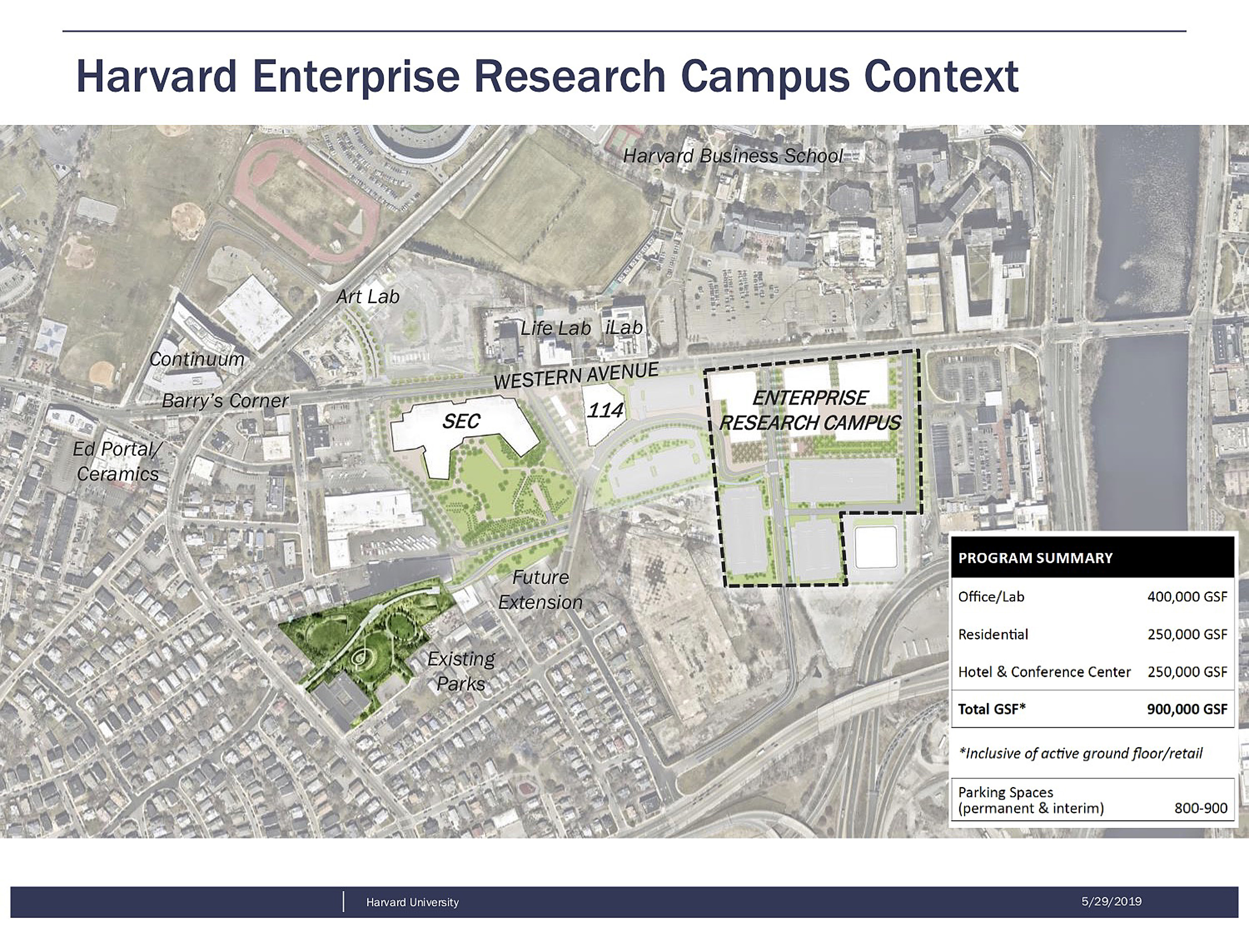 Map of Harvard's Allston campus