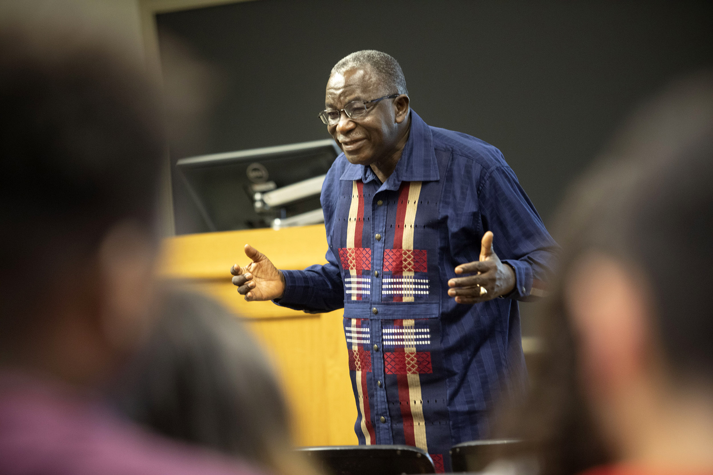 Jacob Olupona speaks during class.