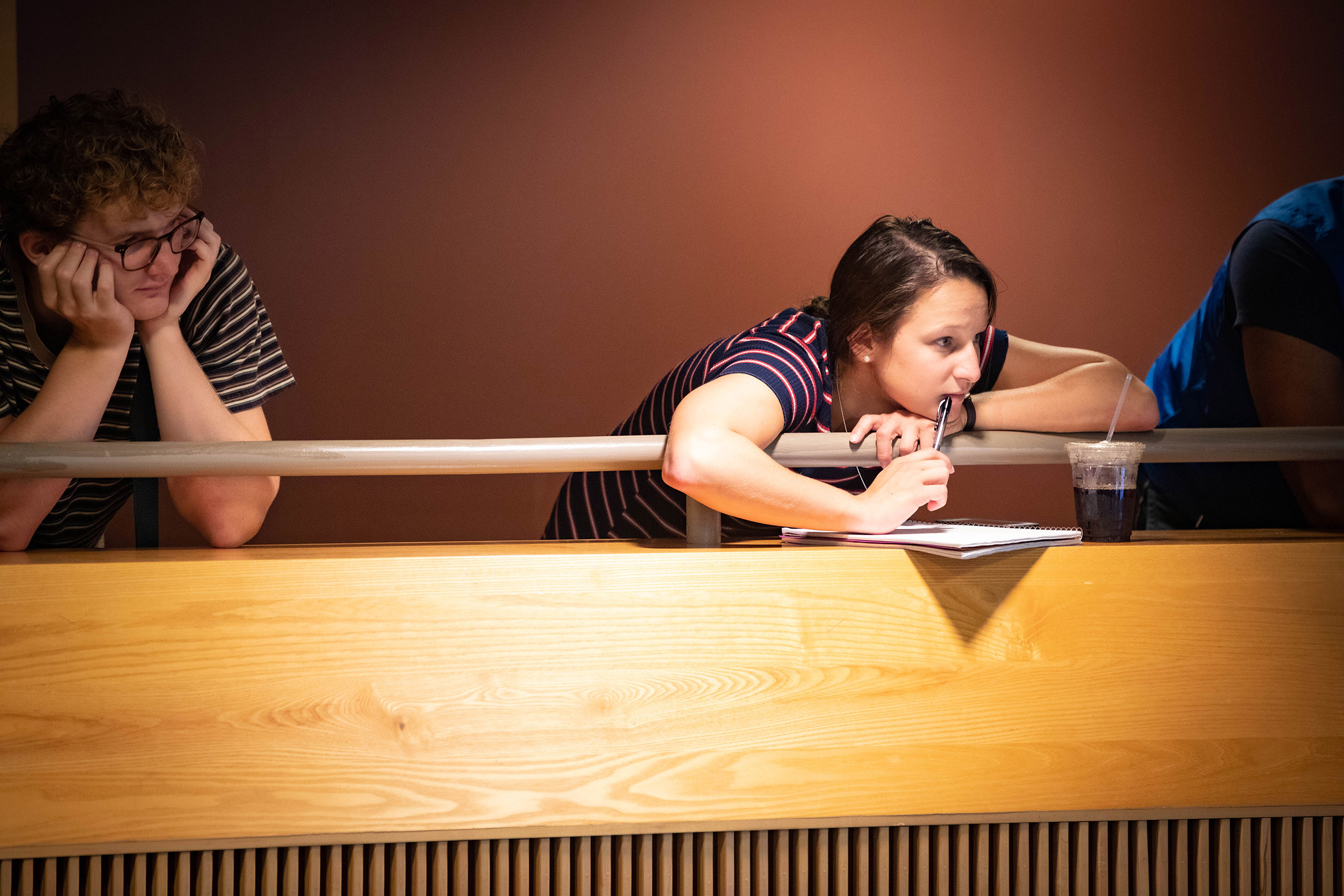 Students listen during class.