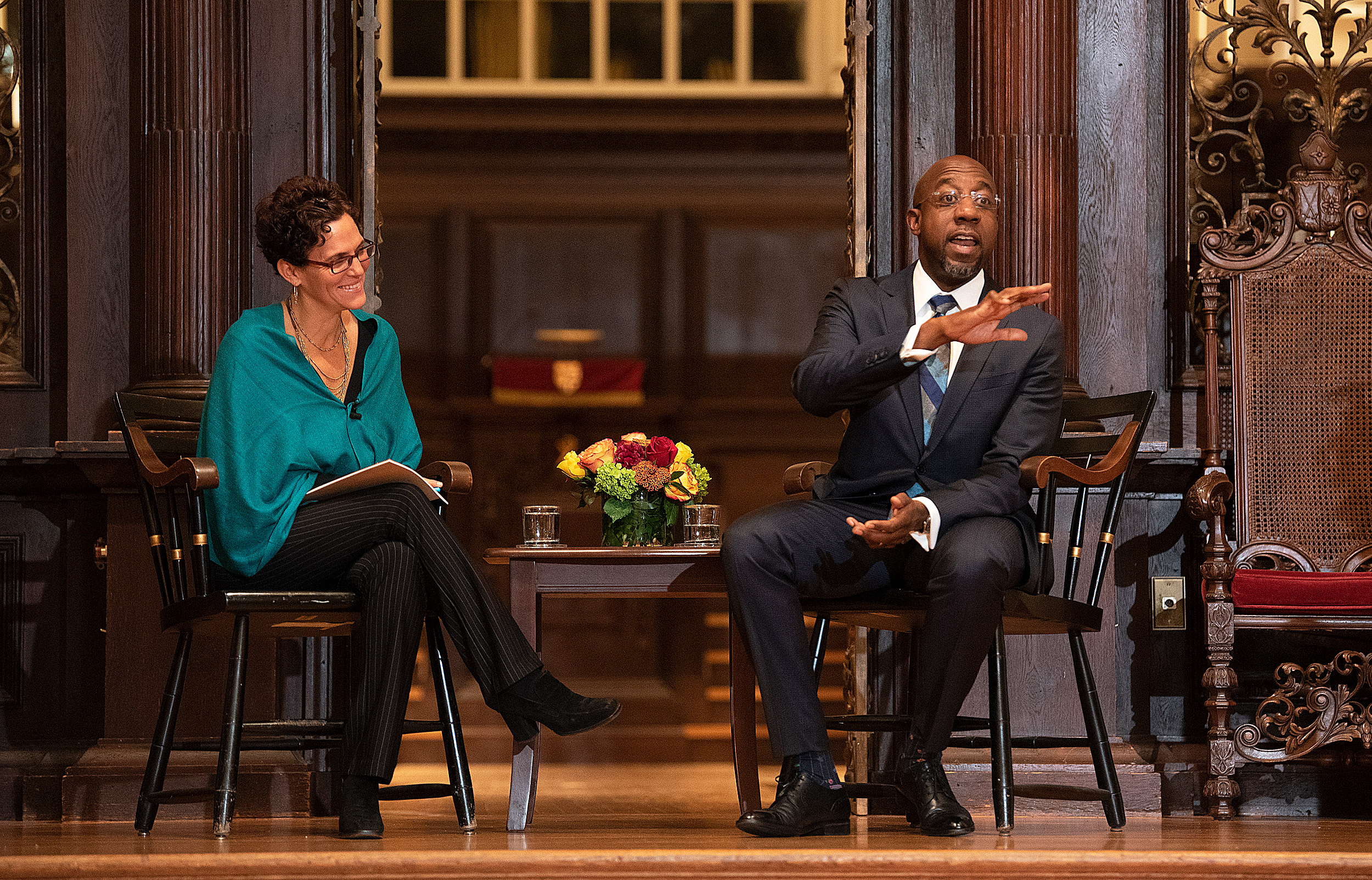 Kaia Stern and Raphael Warnock of Atlanta.