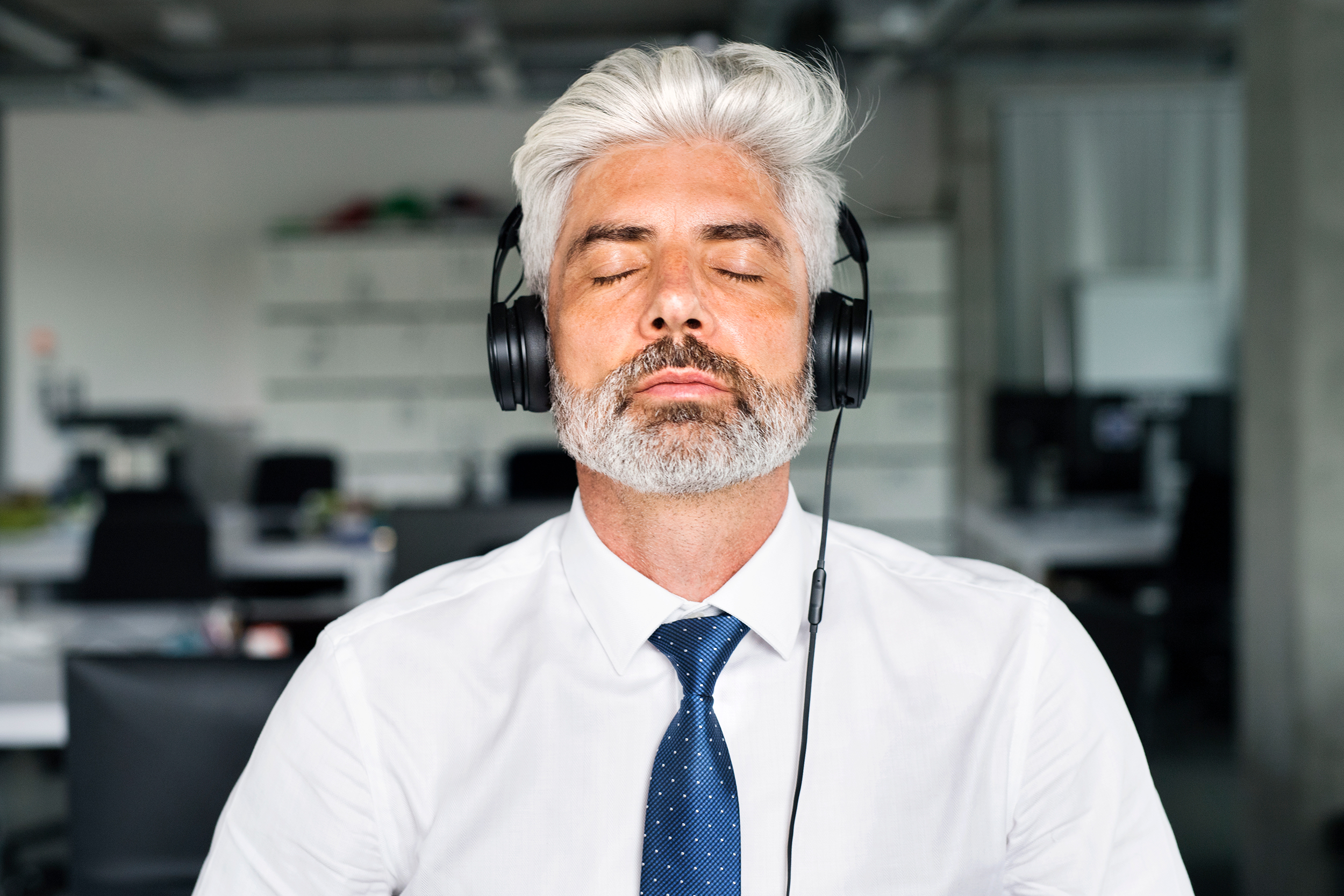 man wearing headphones