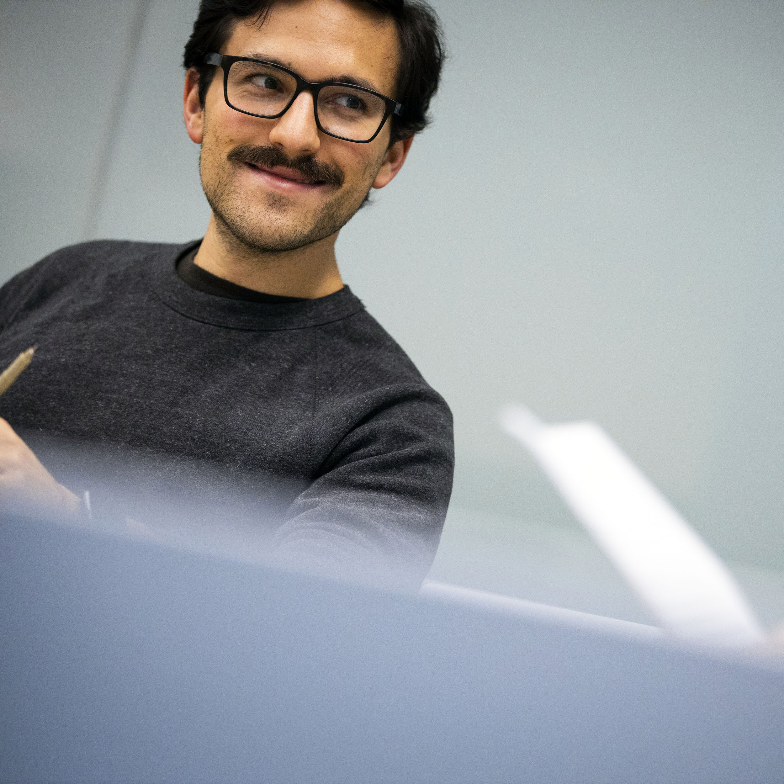 Gregory Guitchounts, PhD student, is pictured during the writers' workshop.