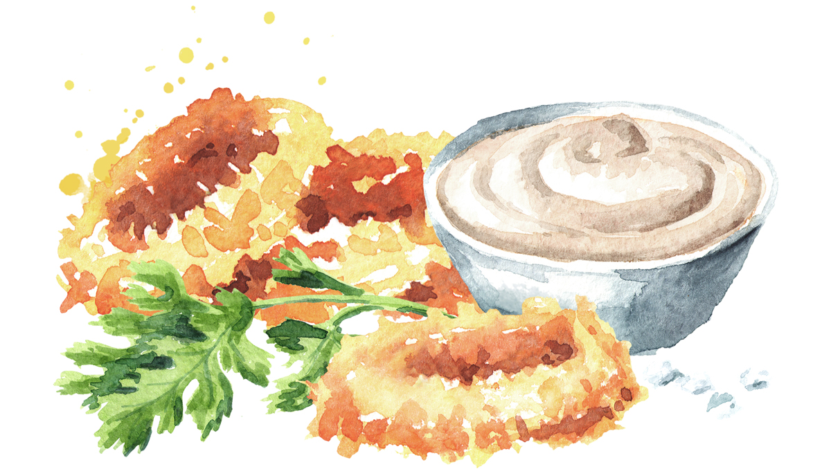 Illustration of latkes.