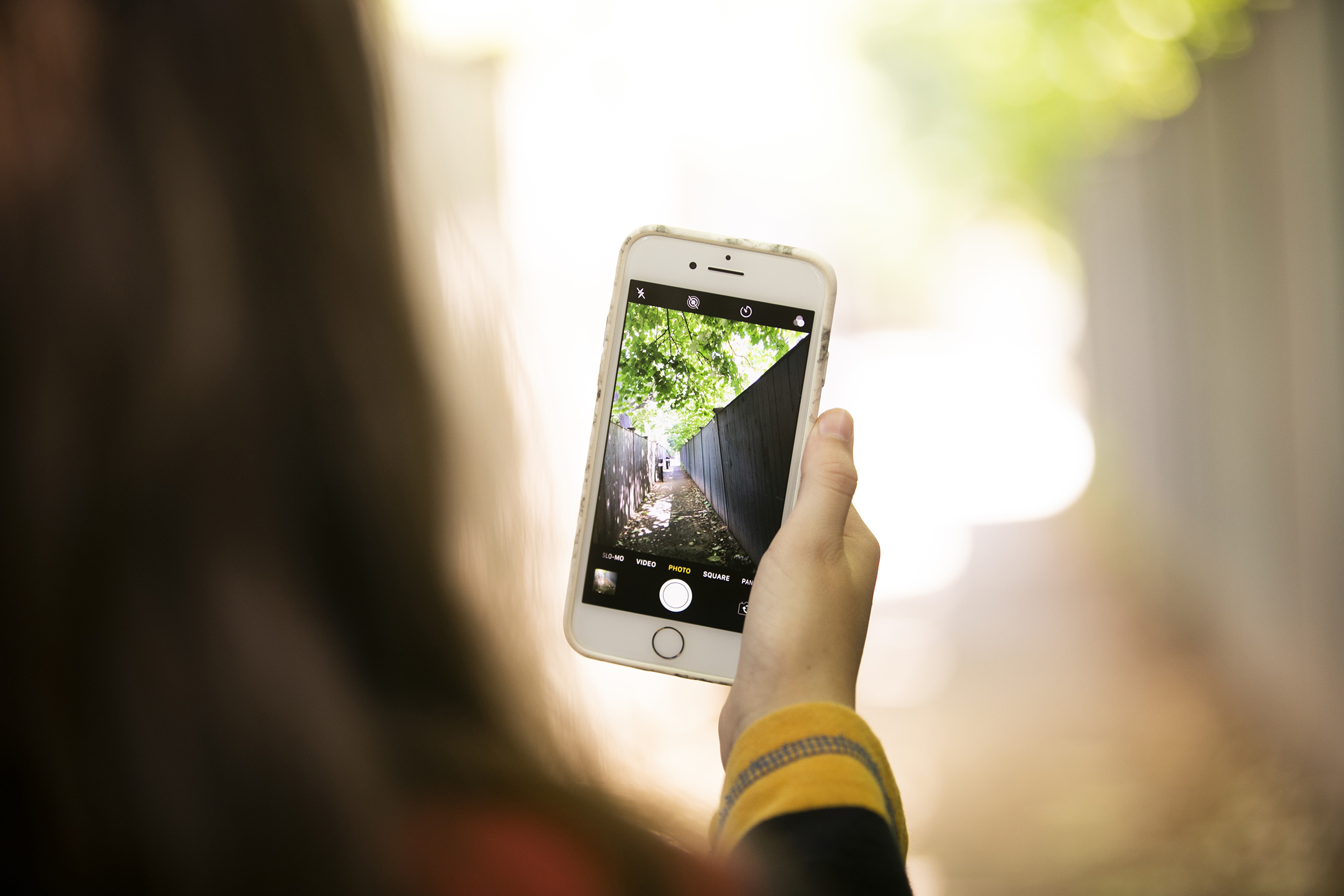 Person holding a smartphone.