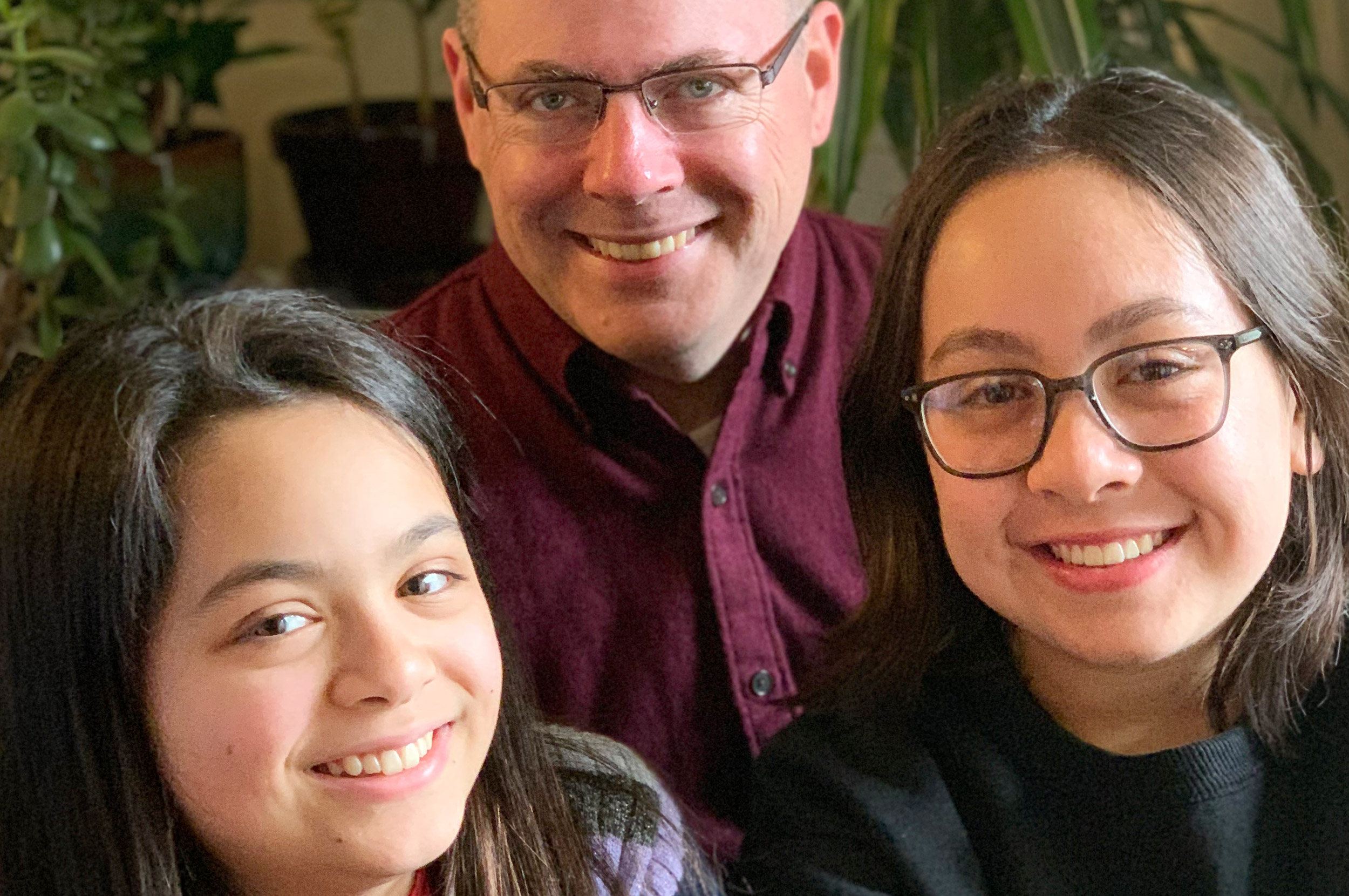 Tyler Giannini with daughters Rayna and Amaya.