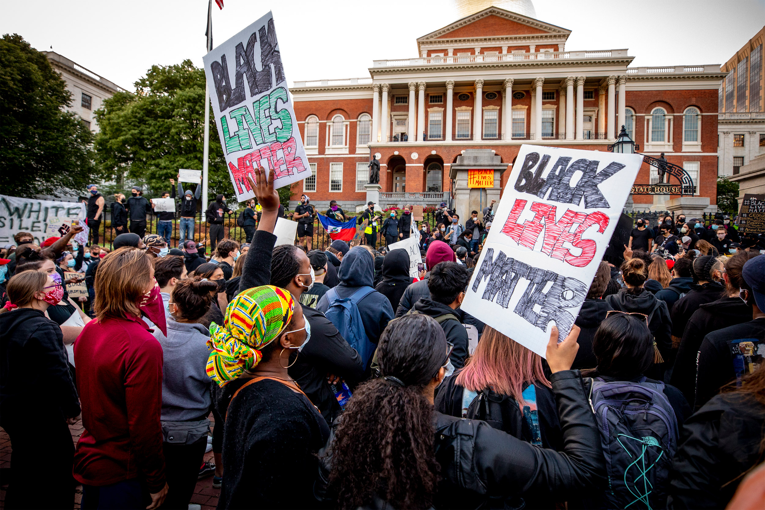 Protest at State House in Boston.