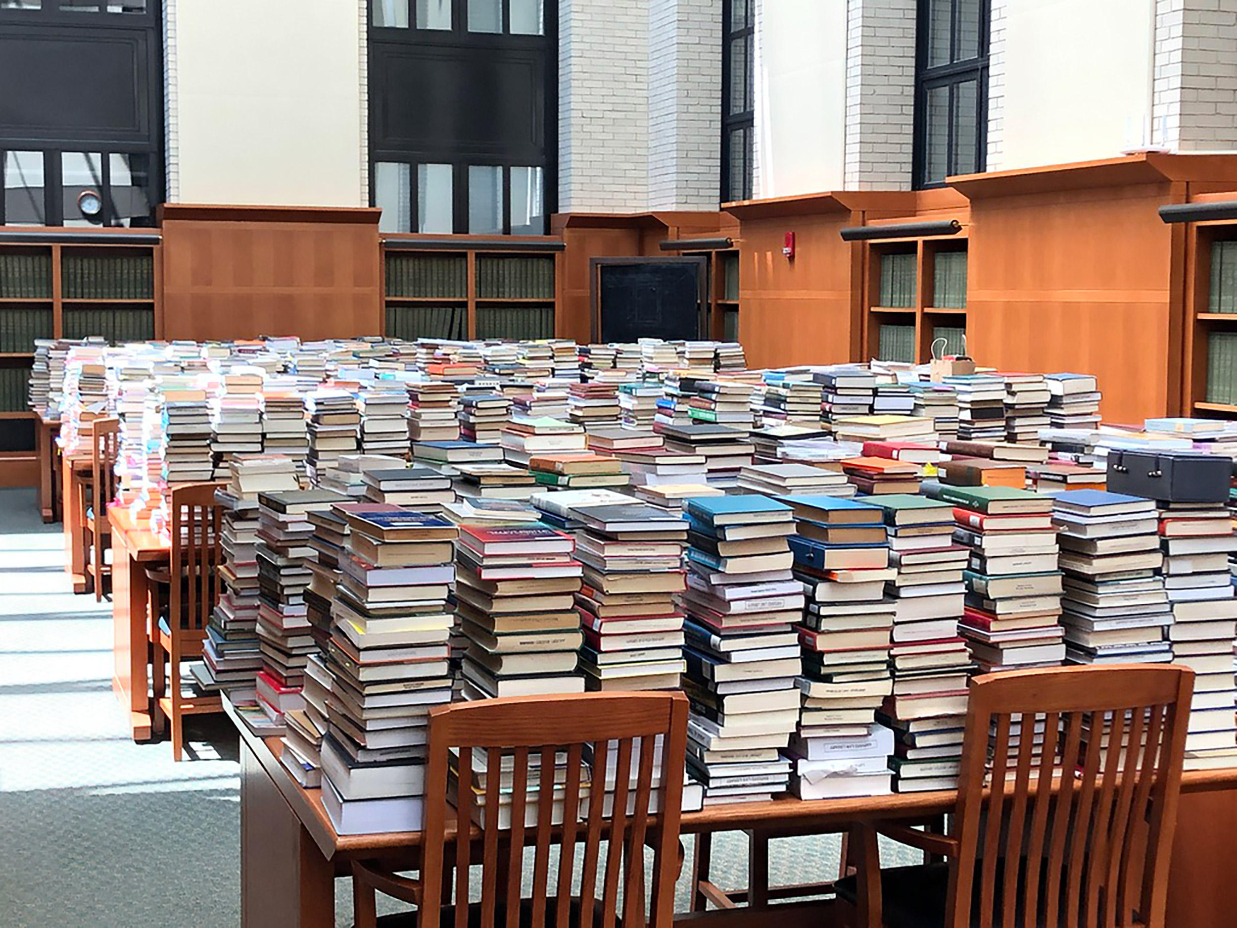 Stacks of books.