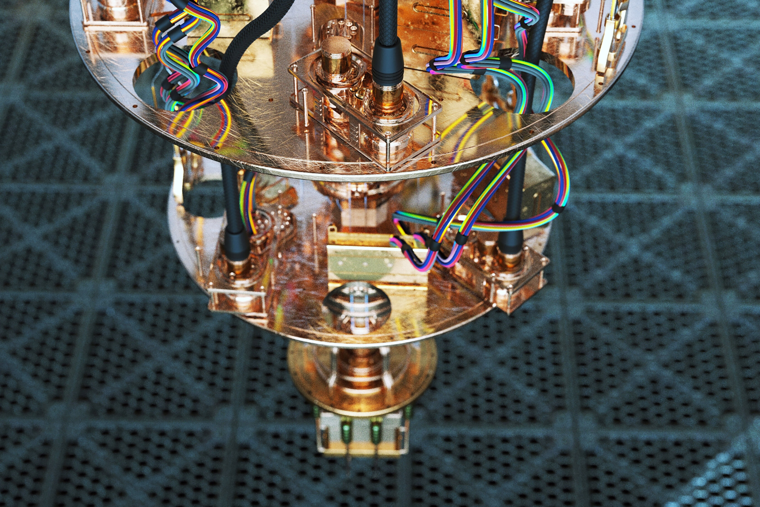 A close-up view of a quantum compute