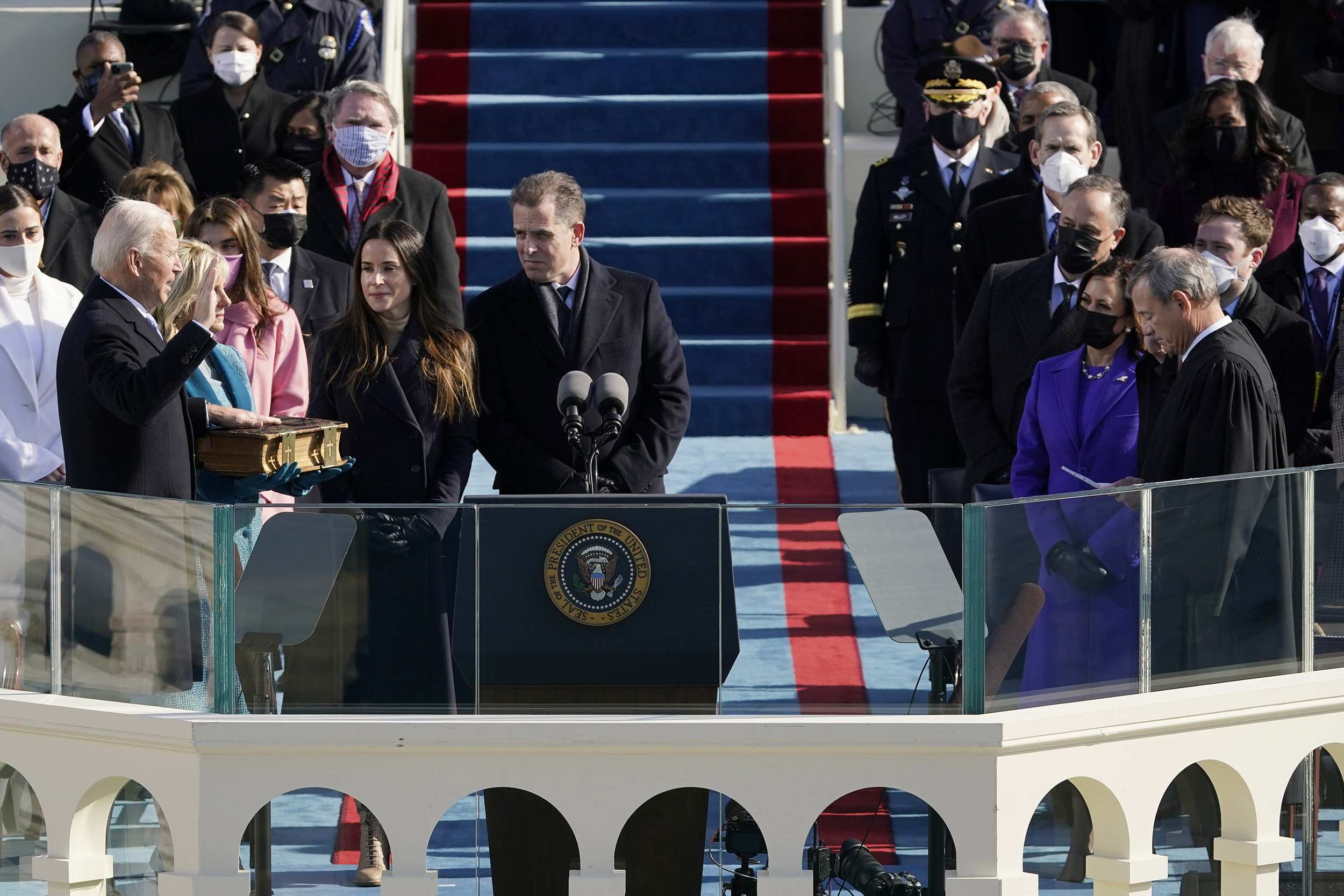 Joe Biden sworn in.