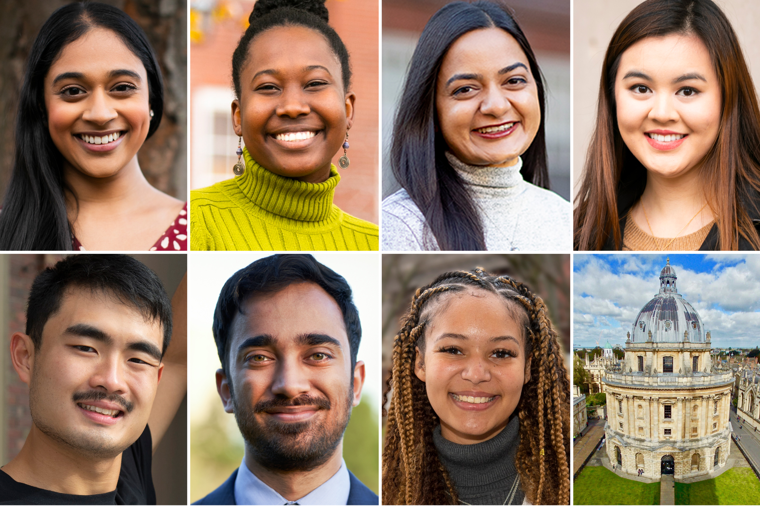 Rhodes Scholars: Trisha Prabhu, Tonia Williams, Maya Burhanpurkar, Elizabeth Guo, Michael Cheng, Ramiz Razzak, Samantha C.W. O’Sullivan.