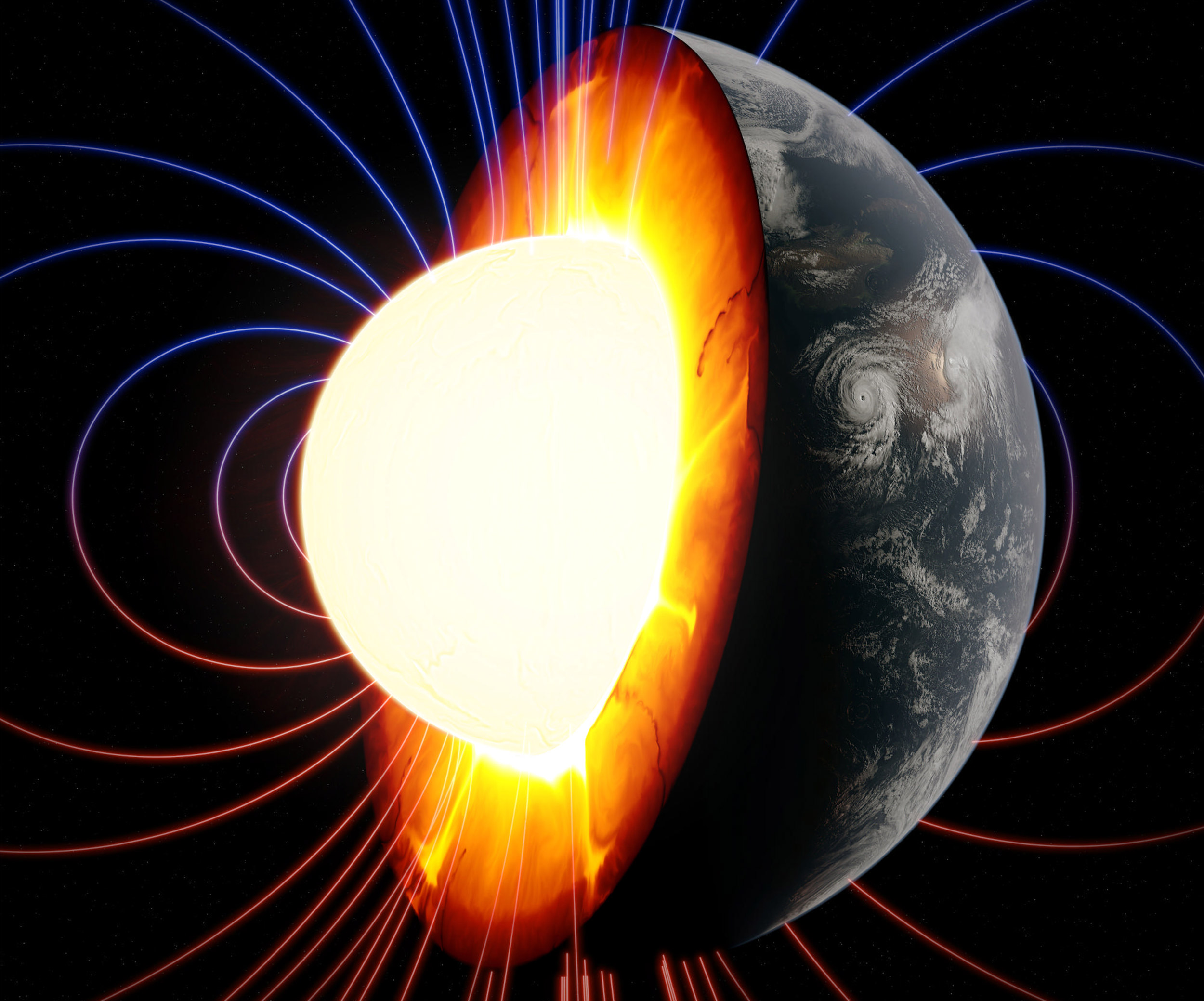 Early Earth field lines.