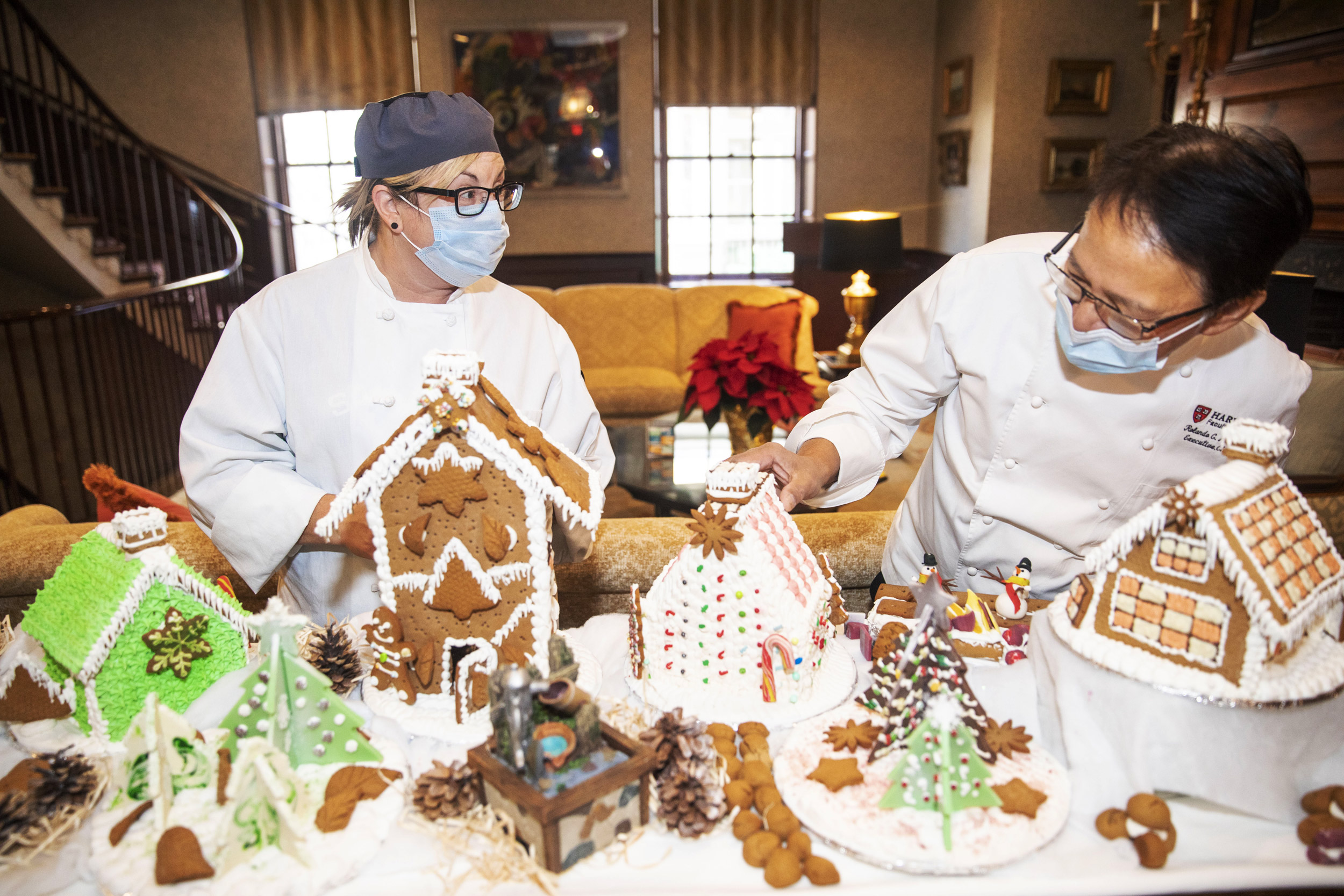 Pastry cook Kim Hayes (left) and executive chef Rolando Abaquin give a tour of their creation.