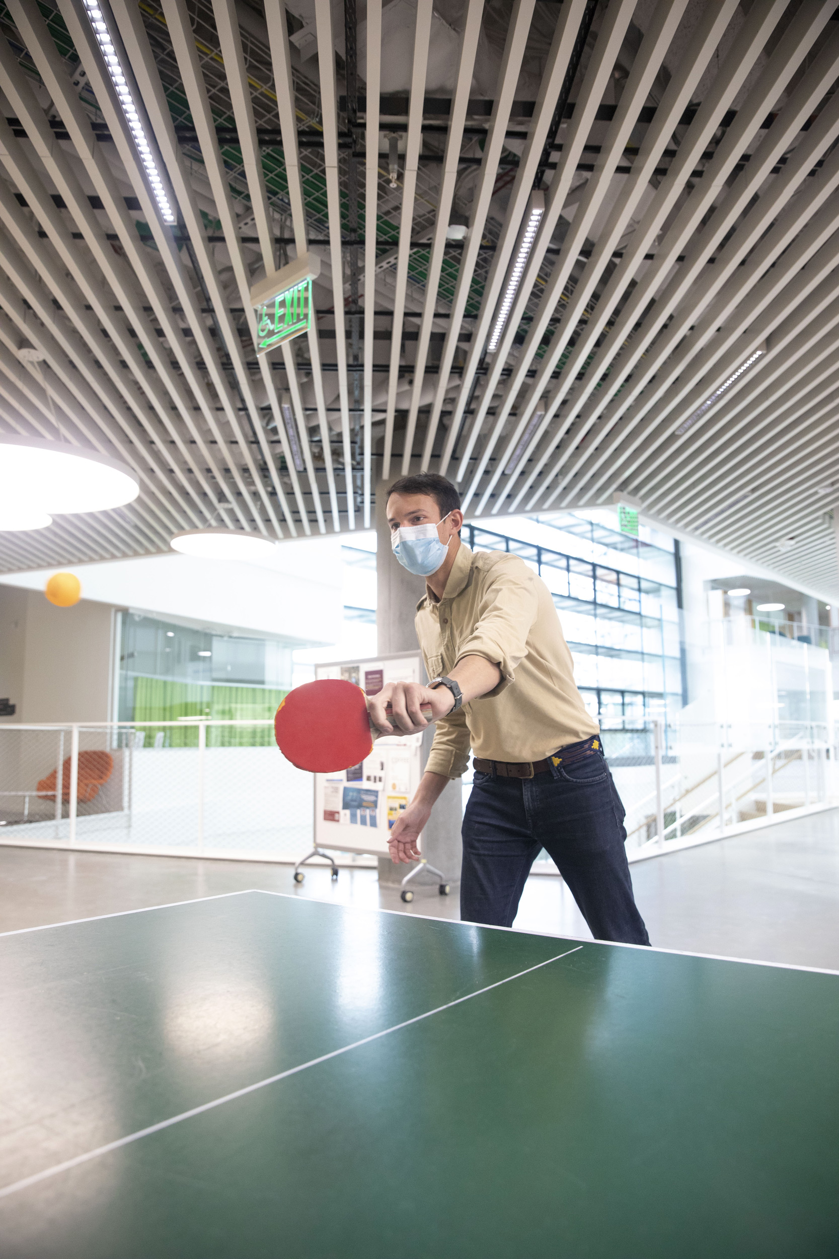 Pierre-Louis Lechere, GSAS student plays tabletennis.