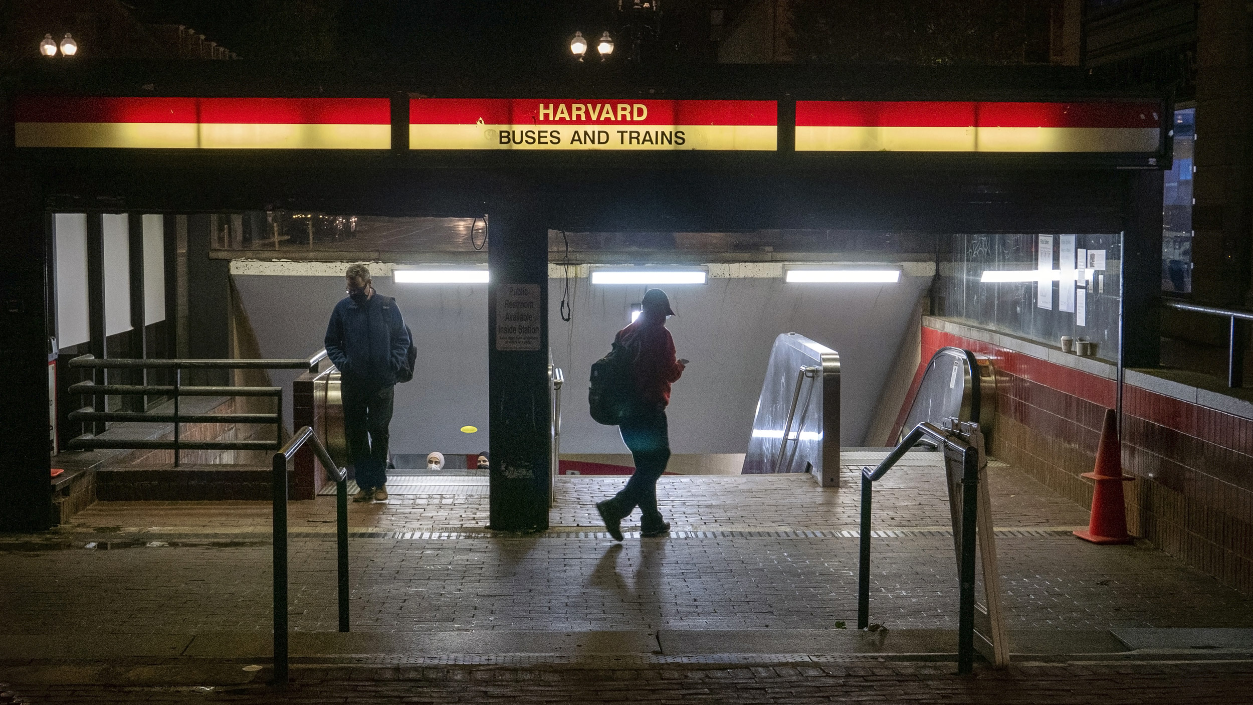 Entrance to Harvard T station.