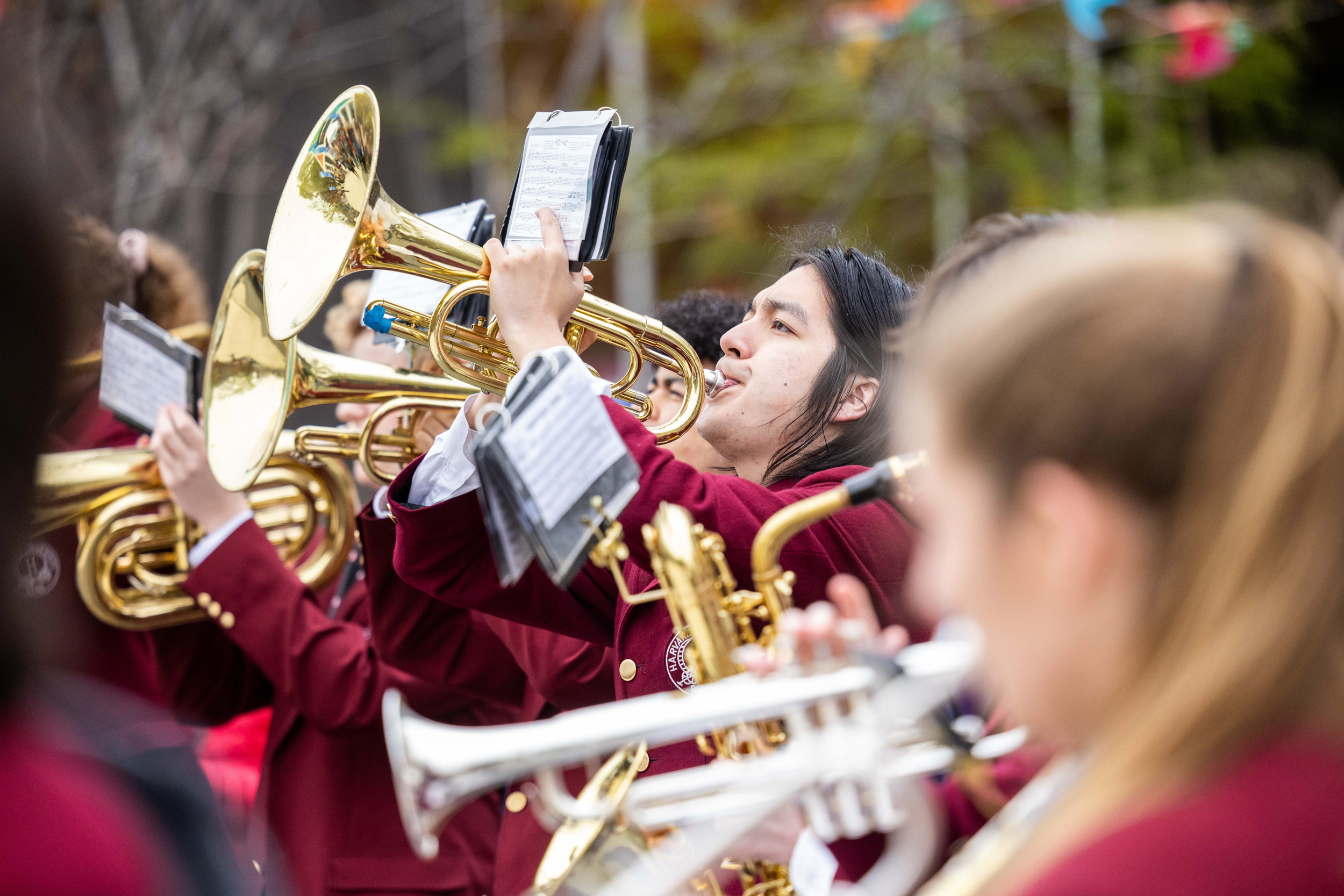 The Harvard University Band performs during the Arts First Festival.