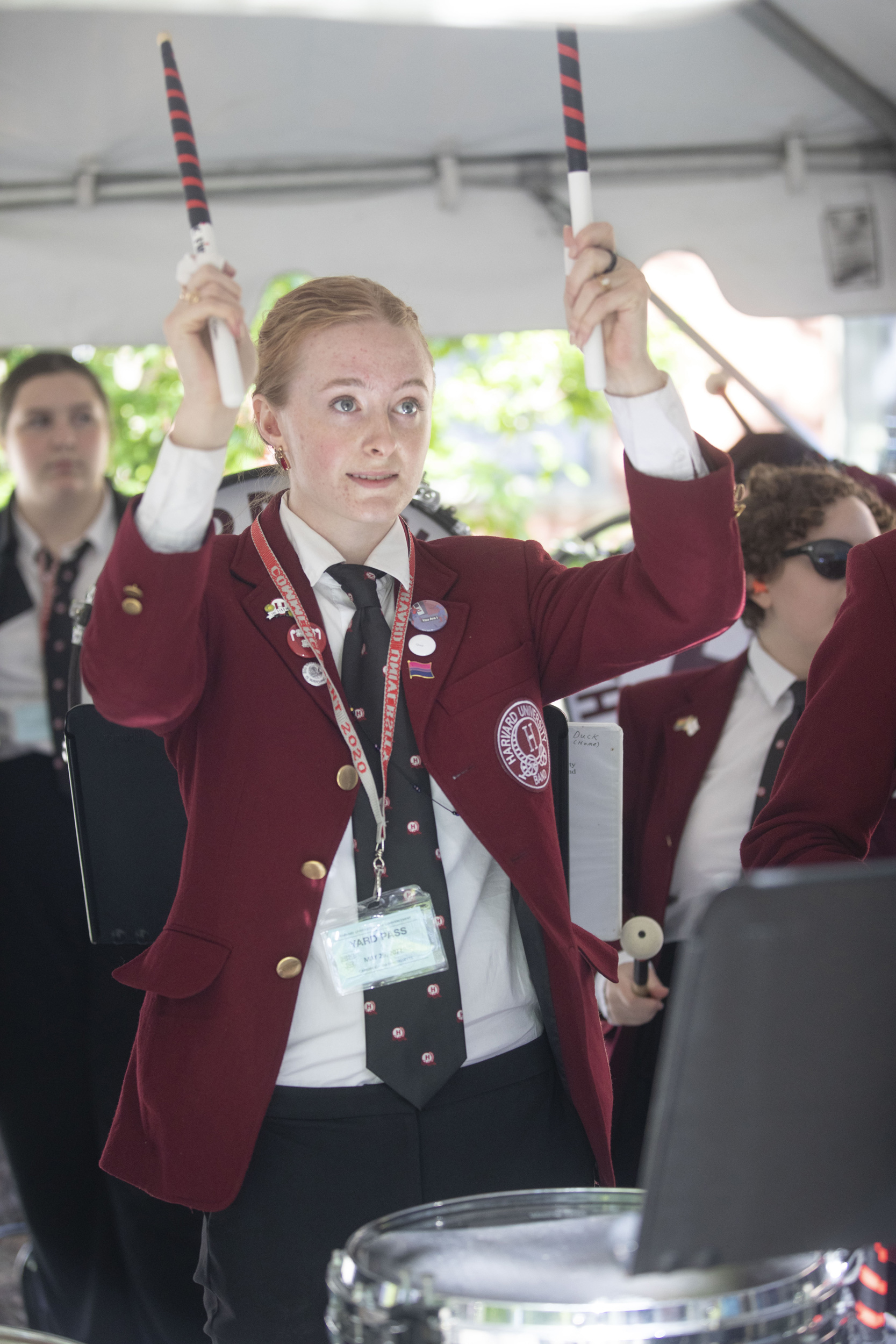 McKenzie Lilygren ‘23, drummer for The Harvard Band