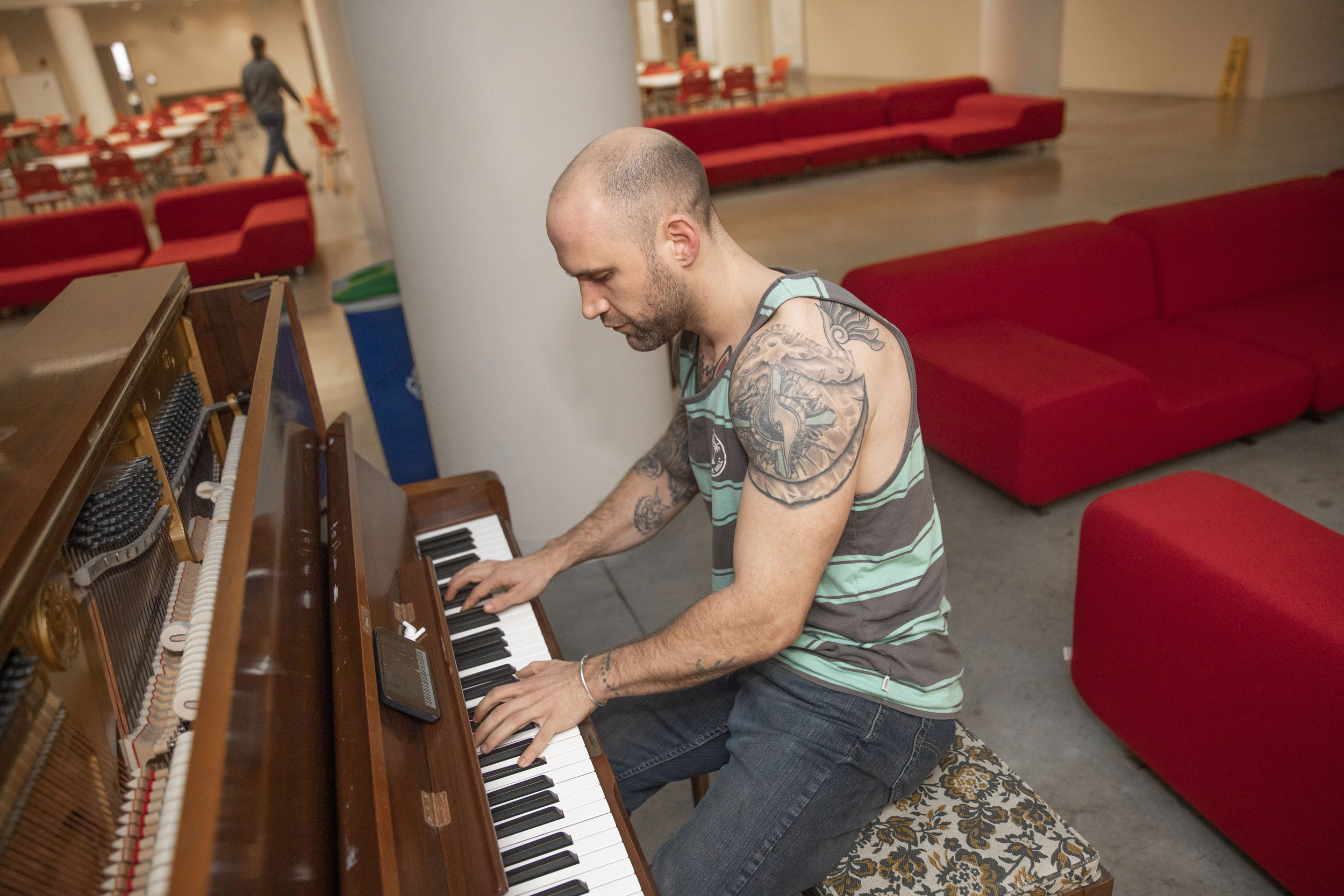 Sabastian Mandell plays the piano.