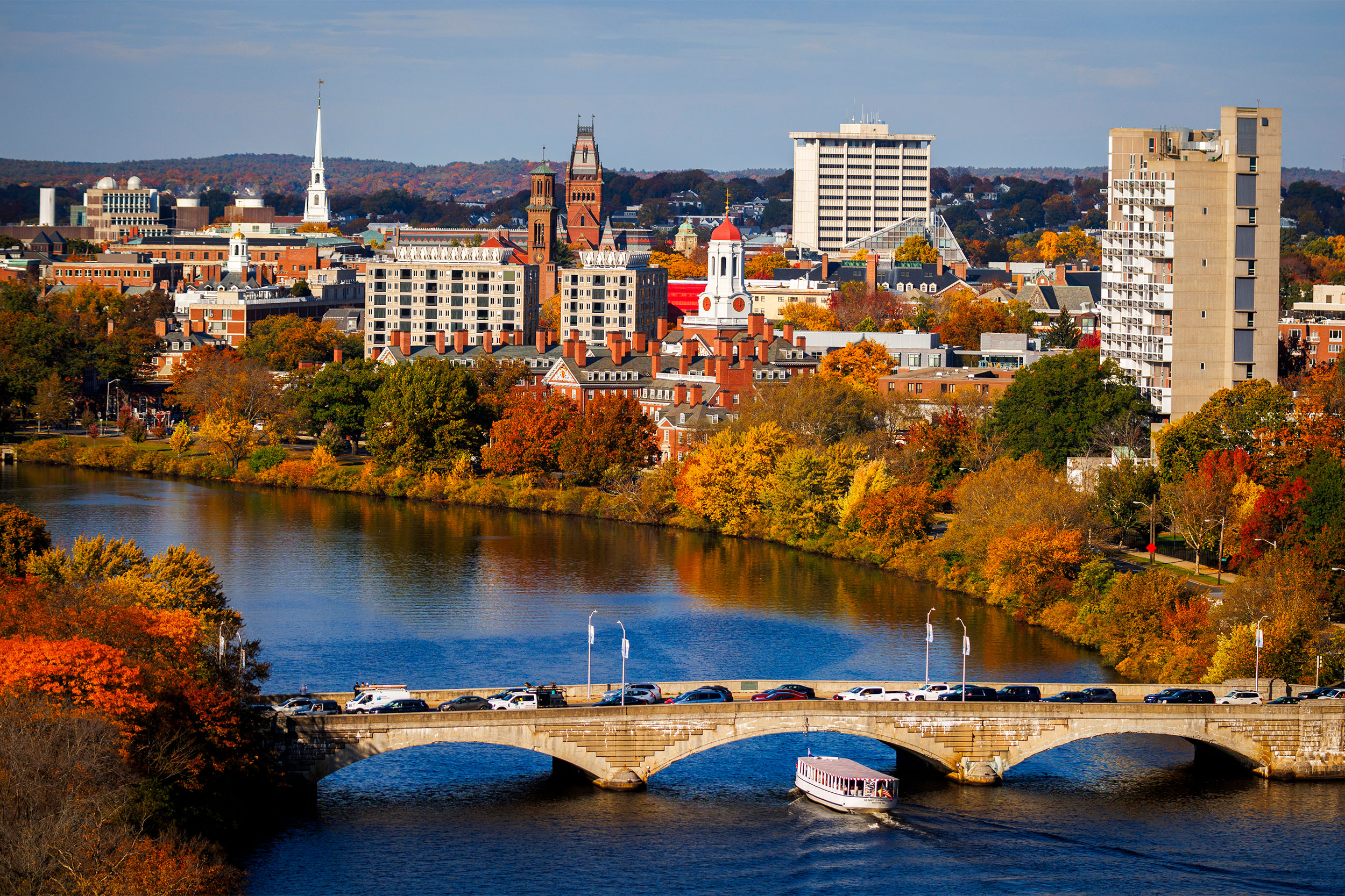 Overview of campus in the fall.