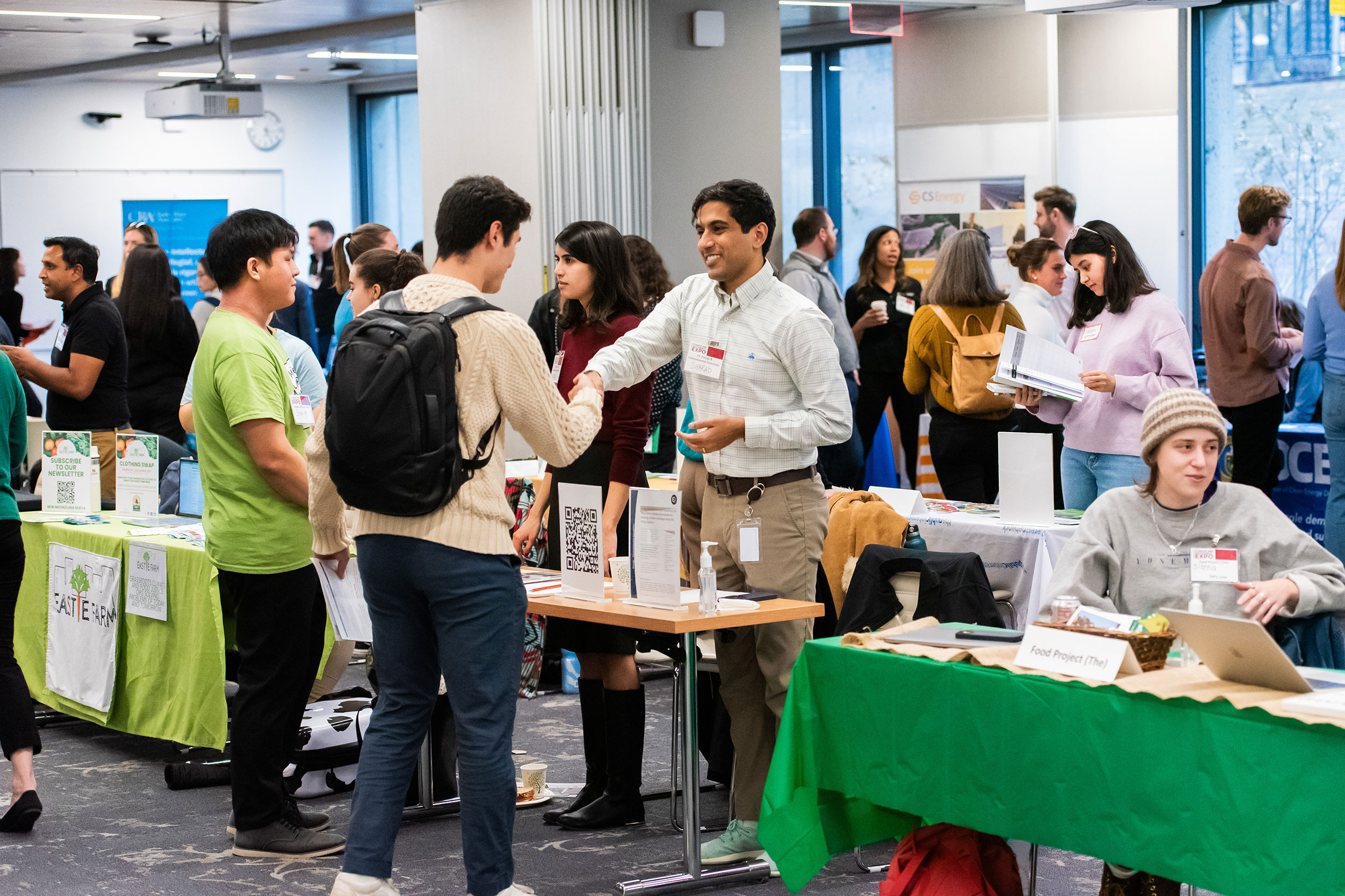 Expo people meeting with potential candidates.