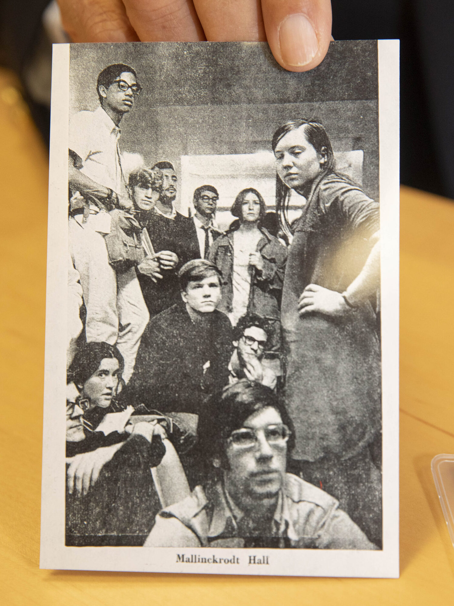 Lee Smith standing amongst fellow Harvard students.