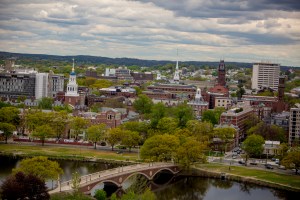 Overhead view of Cambridge.