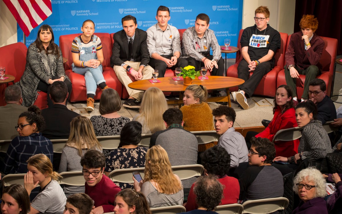 Meighan Stone, Emma Gonzalez, David Hogg, Cameron Kasky, Alex Wind, Matt Deitsch, and Ryan Deitsch.