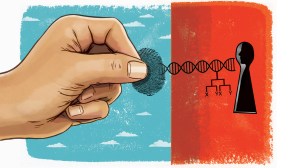 Hand unlocking genetic data.