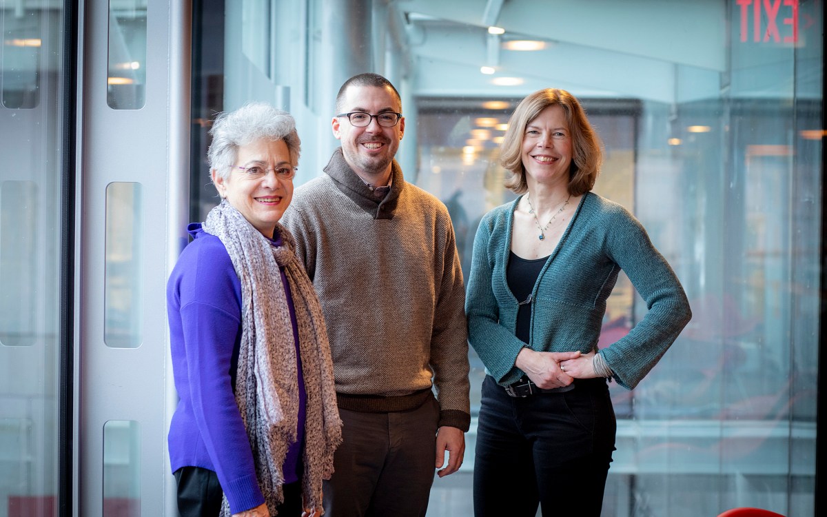 Barbara Grosz (from left), Jeff Behrend, and Allison Simmons